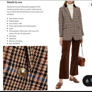 Sandro Multicolor Check Blazer with Peaked Lapels